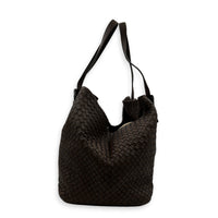 Intrecciato Ebano Tote Bag in Intrecciato Leather, Gunmetal hardware