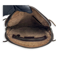 Nodini Brown Crossbody Bag in Intrecciato Leather, Gunmetal hardware