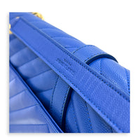 Envelope Shoulder Bag Large Electric Blue in Caviar Leather, Gold hardware
