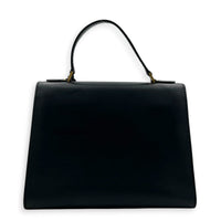 Diana Top Handle Bag Black in Calfskin, Gold hardware