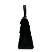 Diana Top Handle Bag Black in Calfskin, Gold hardware