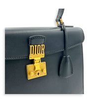 Diana Top Handle Bag Black in Calfskin, Gold hardware