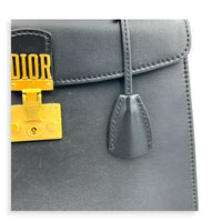 Diana Top Handle Bag Black in Calfskin, Gold hardware