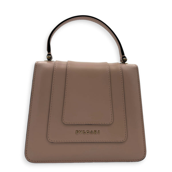 Serpenti Forever Top Handle Bag Pink in Calfskin, Gold hardware