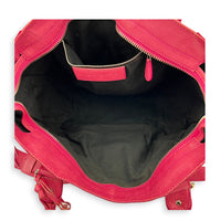 Giant Part Time Pink Shoulder Bag in Distressed Leather, Silver hardware