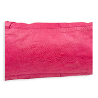 Giant Part Time Pink Shoulder Bag in Distressed Leather, Silver hardware