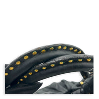 Pleaty Shoulder Bag Black in Nappa Leather, Gold hardware