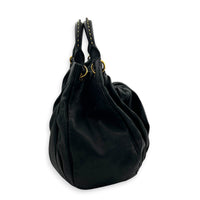 Pleaty Shoulder Bag Black in Nappa Leather, Gold hardware