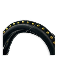 Pleaty Shoulder Bag Black in Nappa Leather, Gold hardware