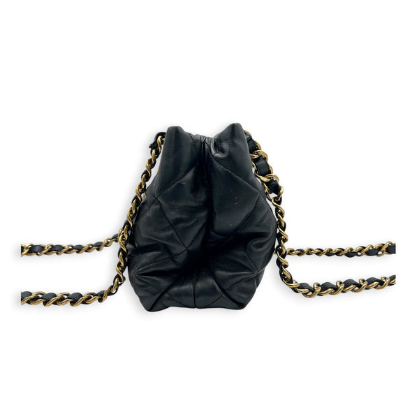 Quilted  Shopping Black Tote Bag in Lambskin, Gold hardware