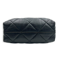Quilted  Shopping Black Tote Bag in Lambskin, Gold hardware