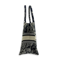 Book Tote Medium Navy Blue Toile de Jouy Tote Bag in Canvas