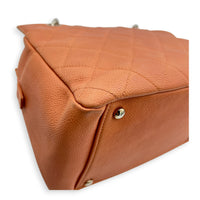 PTT Coral Pink Tote Bag in Caviar Leather, Silver hardware