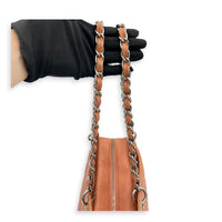 PTT Coral Pink Tote Bag in Caviar Leather, Silver hardware