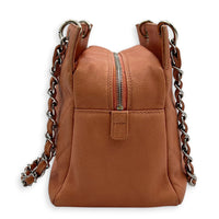 PTT Coral Pink Tote Bag in Caviar Leather, Silver hardware