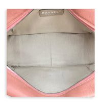 PTT Coral Pink Tote Bag in Caviar Leather, Silver hardware