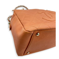 PTT Coral Pink Tote Bag in Caviar Leather, Silver hardware