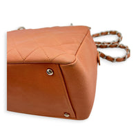 PTT Coral Pink Tote Bag in Caviar Leather, Silver hardware