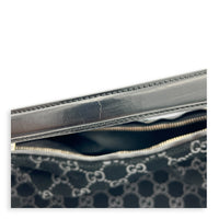 Hobo Shoulder Bag Black in Suede Leather, Silver hardware