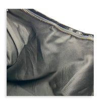 Hobo Shoulder Bag Black in Suede Leather, Silver hardware