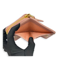 Matelassé Powder Pink Wallet in Nappa Leather, Gold hardware