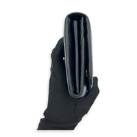 Vitello Move Long Black Wallet in Calfskin, Gold hardware