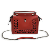 Dotcom  Top Handle Bag Red in Calfskin, Silver hardware
