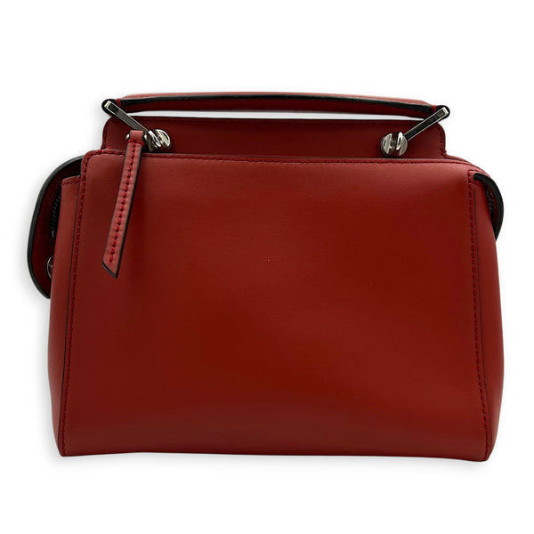 Dotcom  Top Handle Bag Red in Calfskin, Silver hardware