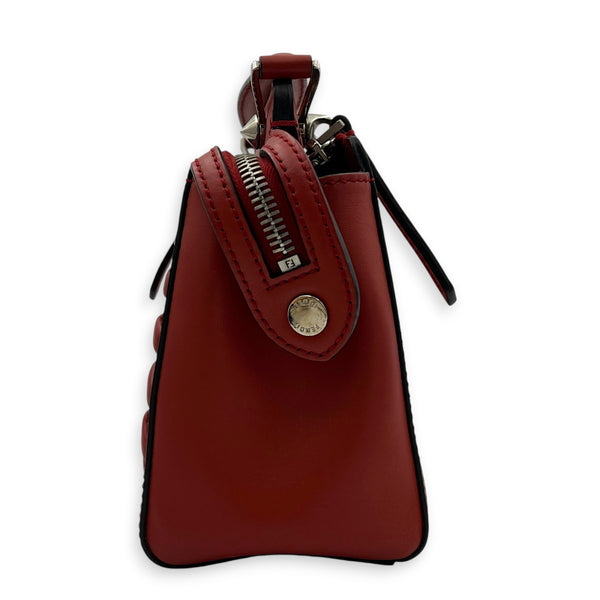 Dotcom  Top Handle Bag Red in Calfskin, Silver hardware
