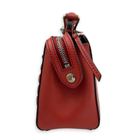 Dotcom  Top Handle Bag Red in Calfskin, Silver hardware