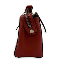 Dotcom  Top Handle Bag Red in Calfskin, Silver hardware