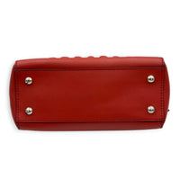 Dotcom  Top Handle Bag Red in Calfskin, Silver hardware