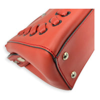 Dotcom  Top Handle Bag Red in Calfskin, Silver hardware