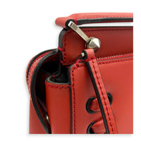 Dotcom  Top Handle Bag Red in Calfskin, Silver hardware