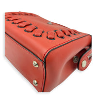 Dotcom  Top Handle Bag Red in Calfskin, Silver hardware