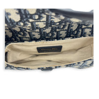 Saddle Mini Blue Shoulder Bag in Jacquard, Gold hardware