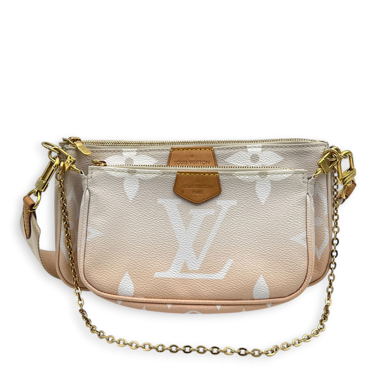 Multi-Pochette Accessoires Crossbody Bag Multi-colour in Coated Canvas, Gold hardware
