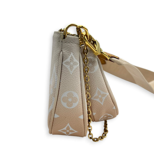 Multi-Pochette Accessoires Crossbody Bag Multi-colour in Coated Canvas, Gold hardware