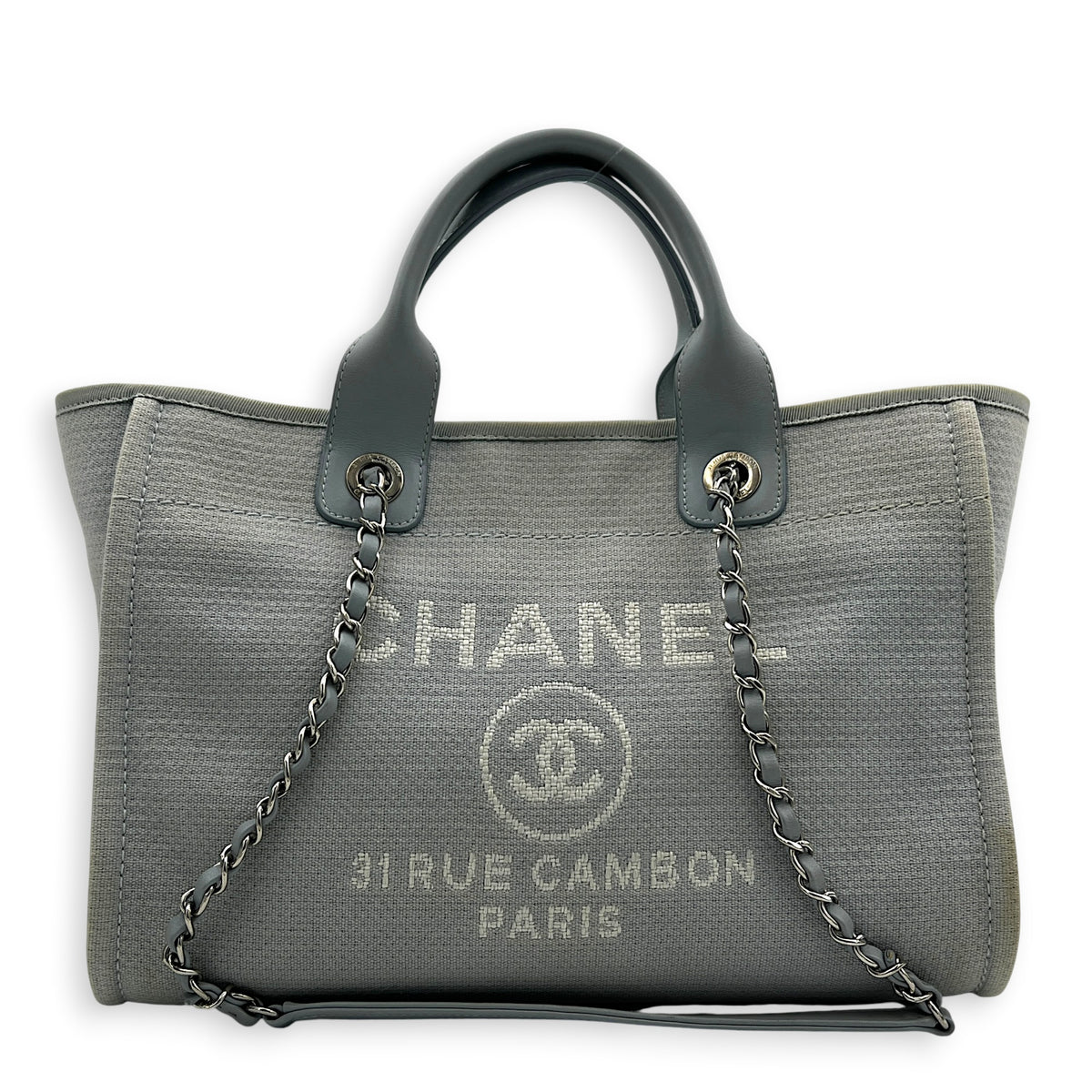 Deauville Top Handle Bag Blue in Canvas