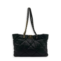 C19 Black Tote Bag in Lambskin, Mixed hardware