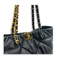 C19 Black Tote Bag in Lambskin, Mixed hardware