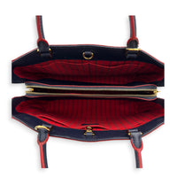 Montaigne MM Blue Shoulder Bag in Monogram Empreinte Leather, Gold hardware