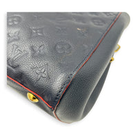 Montaigne MM Blue Shoulder Bag in Monogram Empreinte Leather, Gold hardware