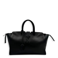 Cabas Top Handle Bag Black in Calfskin, Black hardware