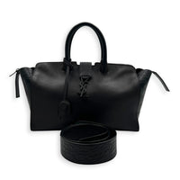 Cabas Top Handle Bag Black in Calfskin, Black hardware