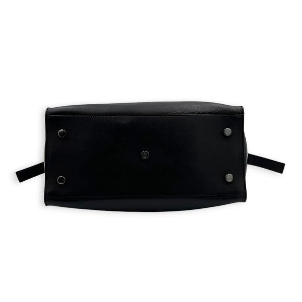 Cabas Top Handle Bag Black in Calfskin, Black hardware