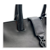 Cabas Top Handle Bag Black in Calfskin, Black hardware