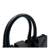 Cabas Top Handle Bag Black in Calfskin, Black hardware
