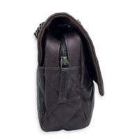 Easy Flap Shoulder Bag Purple in Caviar Leather, Ruthenium hardware