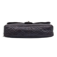 Easy Flap Shoulder Bag Purple in Caviar Leather, Ruthenium hardware